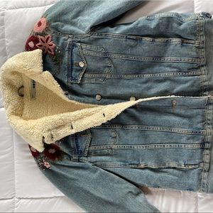 Top Shop Fleece Lined Denim Jacket